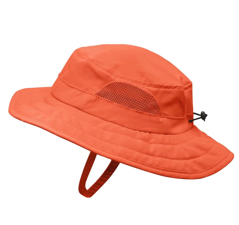 Connectyle Kids UPF 50+ Bucket Sun Hat UV Sun Protection Hats Wide Brim Summer Beach Hat Orange - Image 1
